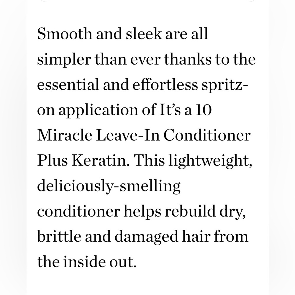 It’s a 10 Miracle Leave In Plus Keratin Leave In, Detangler, Thermal Protectant - Picture 4 of 7